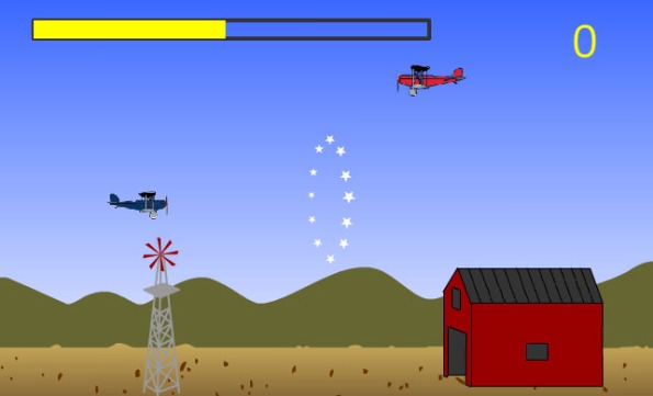 Screenshot of a stunt flying game